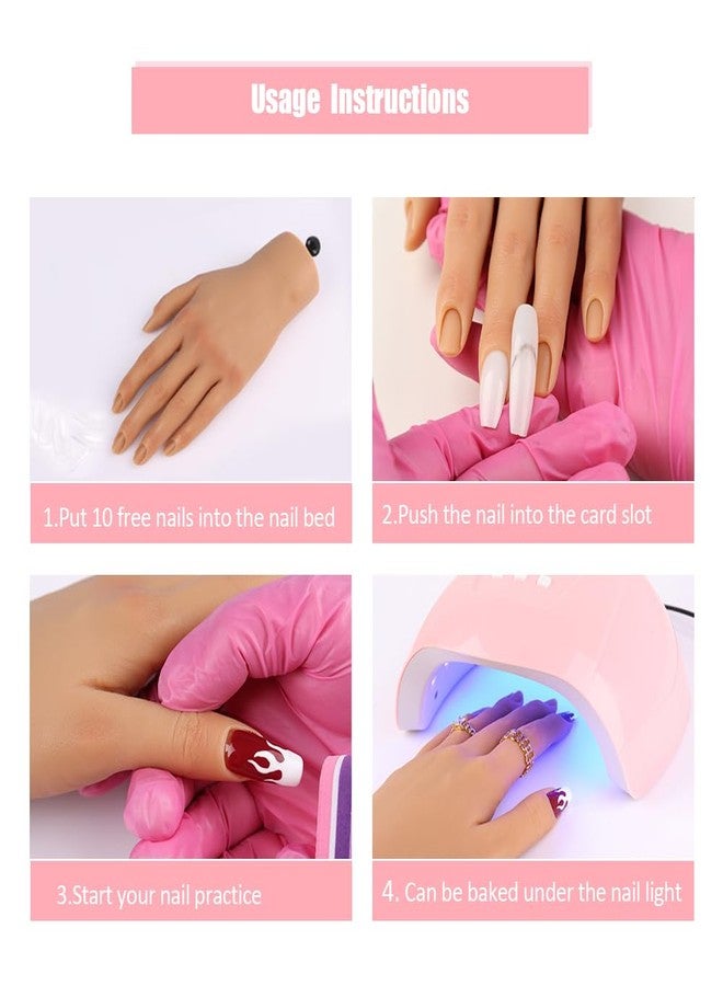 KnowU Nail Pratice Training Hand for Acrylic Nails with Stand Bracket,Soft Silicone Maniquin Hand, Flexible Bendable Nail Practice Fake Hand for Nails Art Practice Tool - Image 2